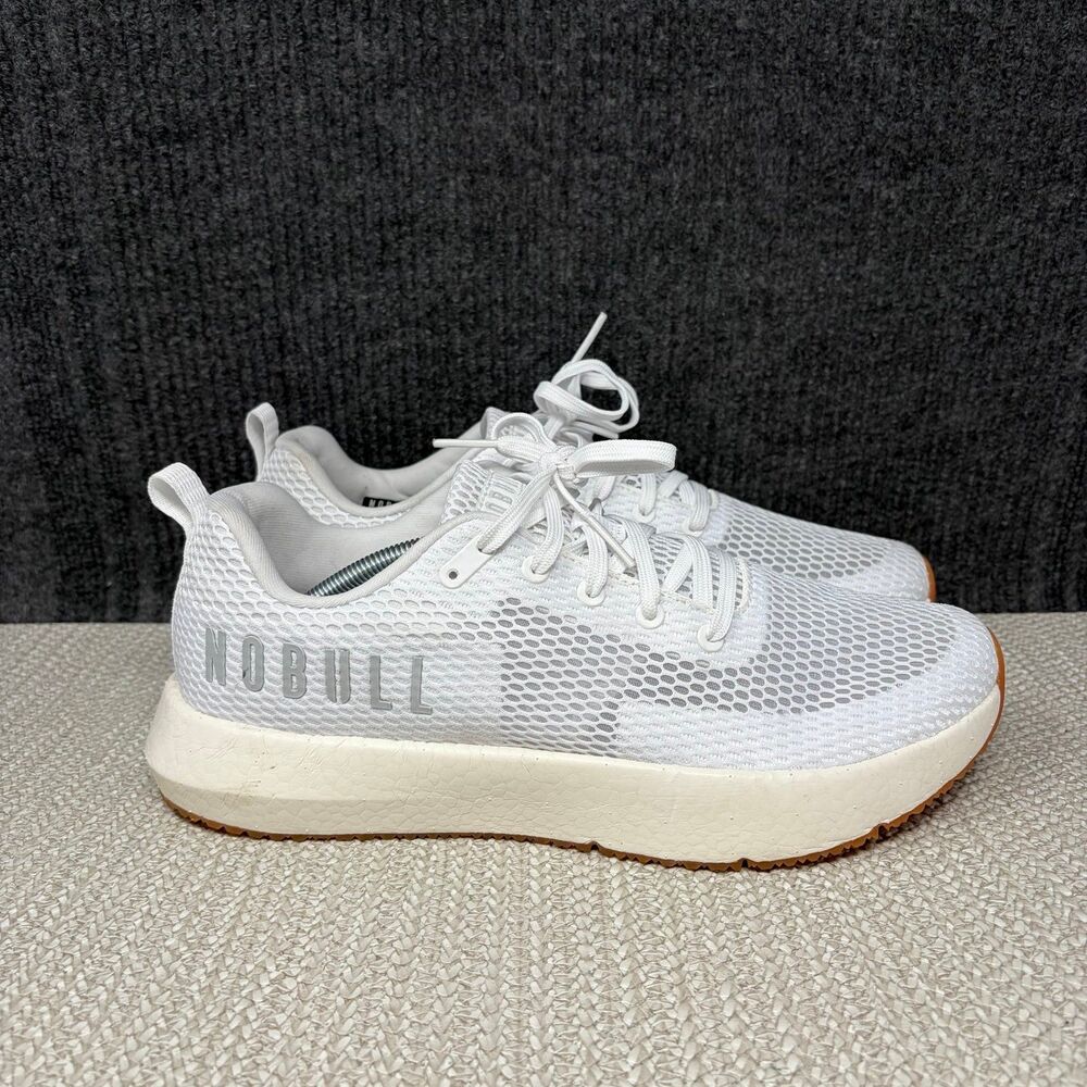 NOBULL Drive Mesh Athletic Training Shoes White Grey Gum CrossFit Men’s 12